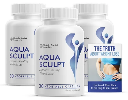 Three bottles of AquaSculpt with a bonus book