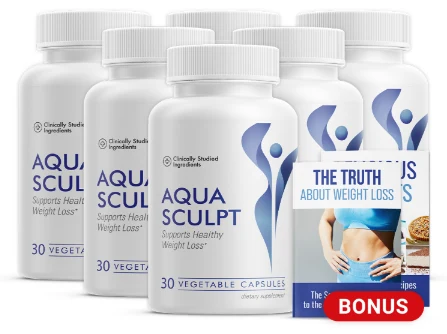 Six bottles of AquaSculpt with two bonus books